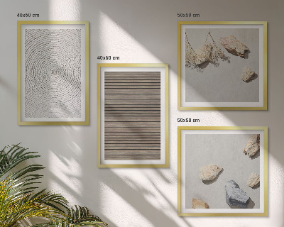 Composizione di 4 quadri Texture naturali legno pietre
