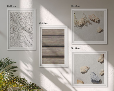 Composizione di 4 quadri Texture naturali legno pietre