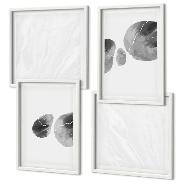 Schizzi di pittura astratta polittico con cornice