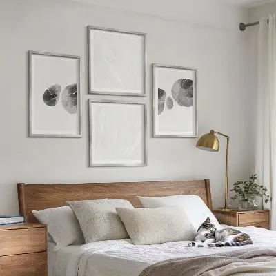 Schizzi di pittura astratta polittico con cornice