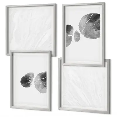 Schizzi di pittura astratta polittico con cornice