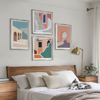 Galleria a parete Grafica minimalista dai colori pastello