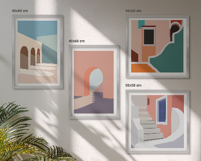 Galleria a parete Grafica minimalista dai colori pastello