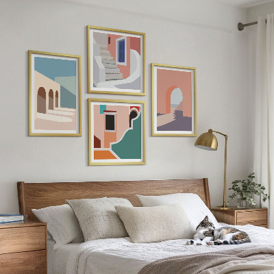 Galleria a parete Grafica minimalista dai colori pastello