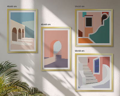 Galleria a parete Grafica minimalista dai colori pastello
