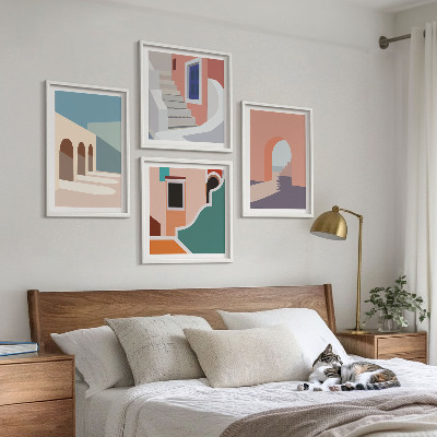 Galleria a parete Grafica minimalista dai colori pastello