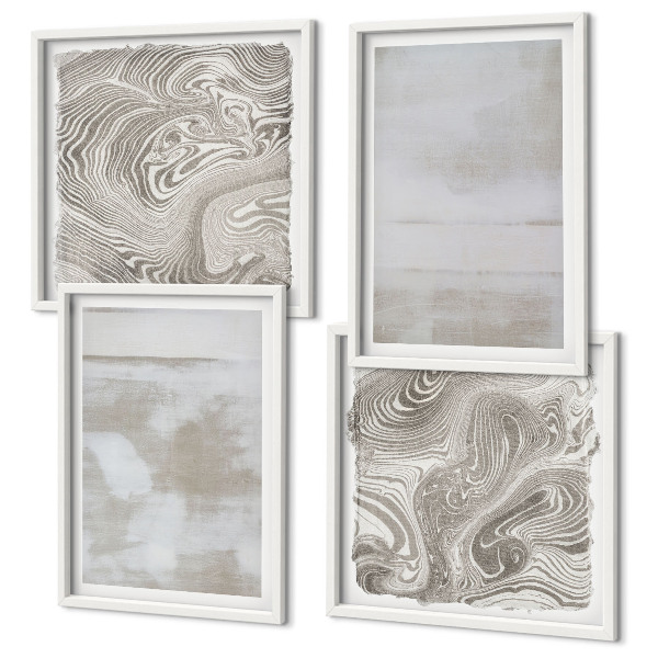 Composizione di 4 quadri Texture usurate in stile moderno