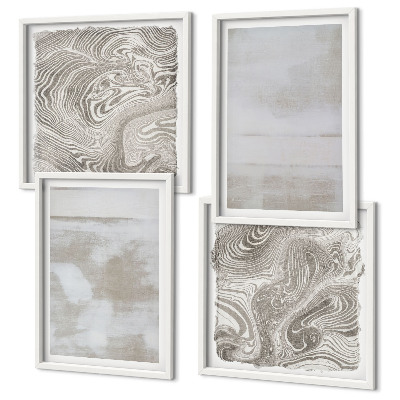 Composizione di 4 quadri Texture usurate in stile moderno