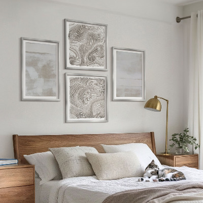Composizione di 4 quadri Texture usurate in stile moderno