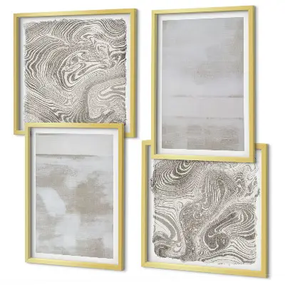 Composizione di 4 quadri con texture usurate in stile moderno
