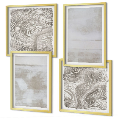 Composizione di 4 quadri Texture usurate in stile moderno