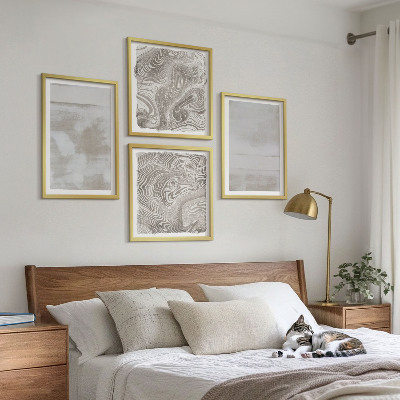 Composizione di 4 quadri Texture usurate in stile moderno