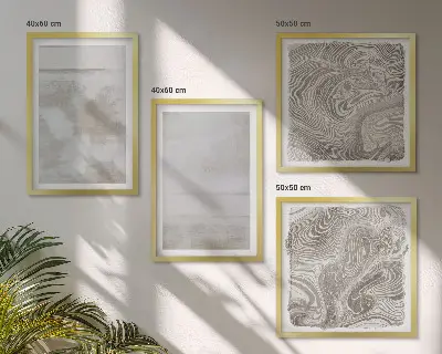 Composizione di 4 quadri con texture usurate in stile moderno
