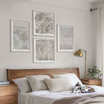 Composizione di 4 quadri Texture usurate in stile moderno