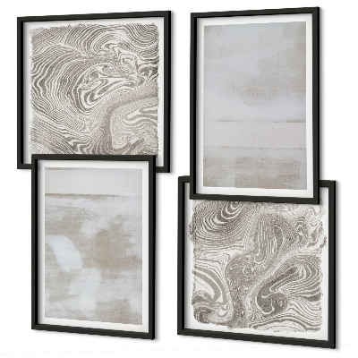 Composizione di 4 quadri Texture usurate in stile moderno