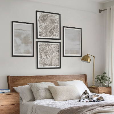Composizione di 4 quadri Texture usurate in stile moderno