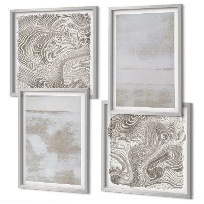 Composizione di 4 quadri Texture usurate in stile moderno