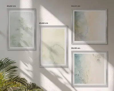 Polittico con cornice con texture di tela ad acquerello pastello