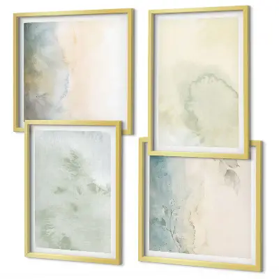Polittico con cornice con texture di tela ad acquerello pastello