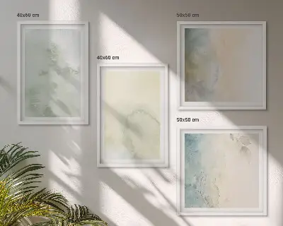 Polittico con cornice con texture di tela ad acquerello pastello