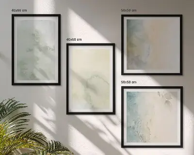 Polittico con cornice con texture di tela ad acquerello pastello