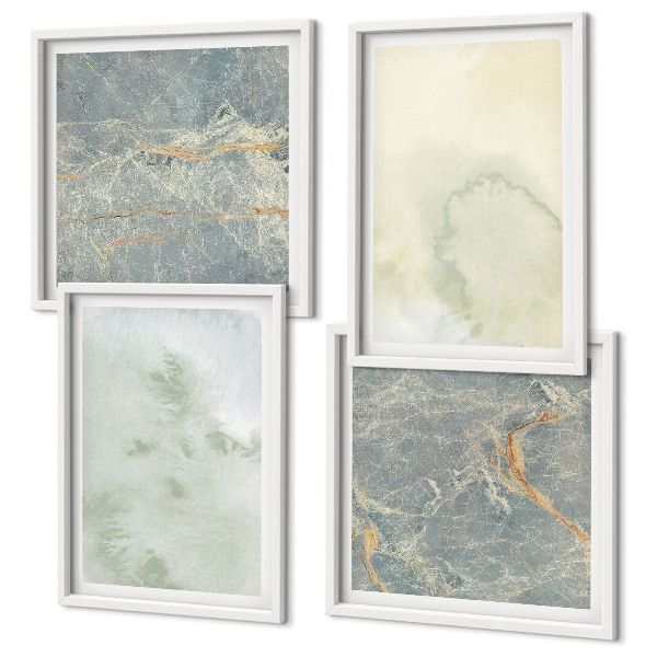 Composizione di 4 quadri Colori pastello ad acquerello su tela