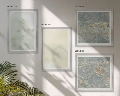 Composizione di 4 quadri con colori pastello ad acquerello su tela