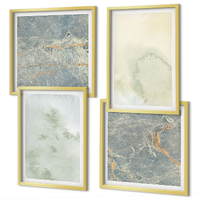 Composizione di 4 quadri Colori pastello ad acquerello su tela