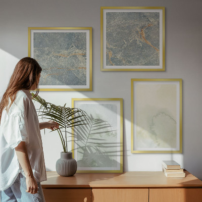 Composizione di 4 quadri Colori pastello ad acquerello su tela