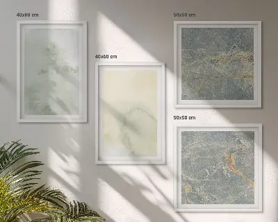 Composizione di 4 quadri con colori pastello ad acquerello su tela