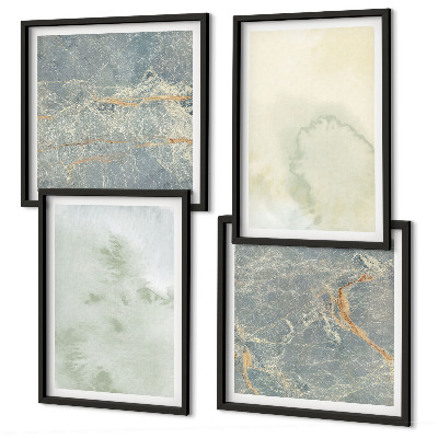 Composizione di 4 quadri Colori pastello ad acquerello su tela