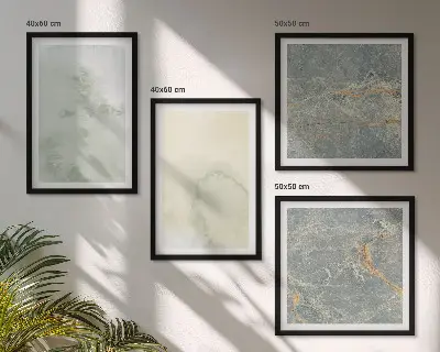 Composizione di 4 quadri con colori pastello ad acquerello su tela