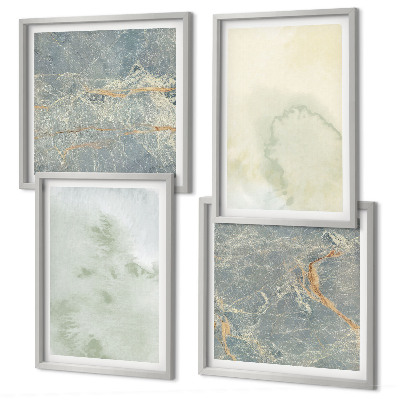 Composizione di 4 quadri Colori pastello ad acquerello su tela
