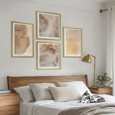 Acquerelli dai toni caldi su tela galleria a parete