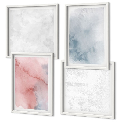Composizione di 4 quadri Texture ad acquerello pastello