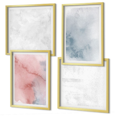 Composizione di 4 quadri Texture ad acquerello pastello