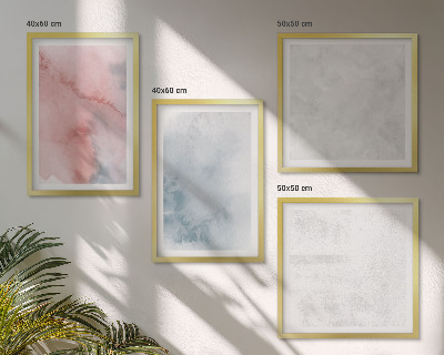 Composizione di 4 quadri Texture ad acquerello pastello