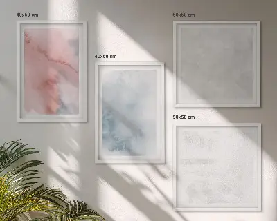 Composizione di 4 quadri con stampa a texture ad acquerello pastello