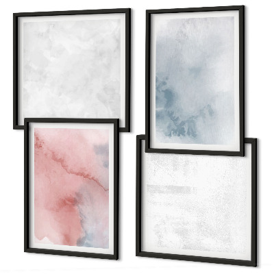 Composizione di 4 quadri Texture ad acquerello pastello