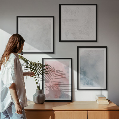 Composizione di 4 quadri Texture ad acquerello pastello