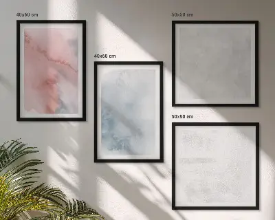 Composizione di 4 quadri con stampa a texture ad acquerello pastello