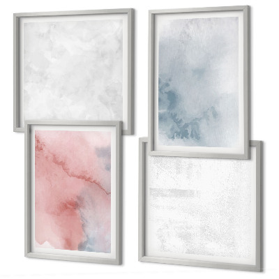 Composizione di 4 quadri Texture ad acquerello pastello