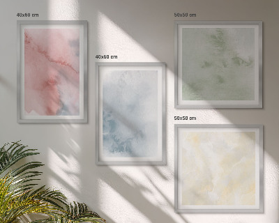 Polittico con cornice acquerelli dai colori pastello