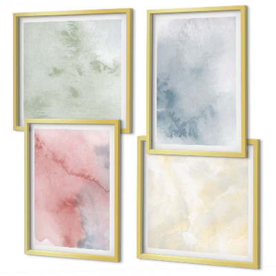 Polittico con cornice acquerelli dai colori pastello