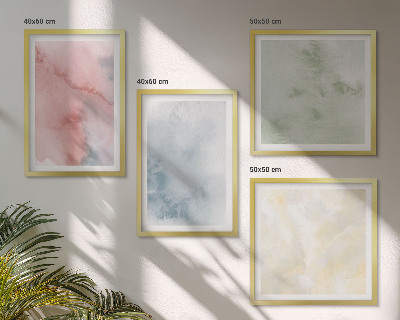 Polittico con cornice acquerelli dai colori pastello