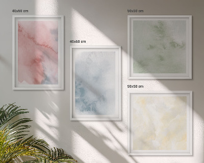 Polittico con cornice acquerelli dai colori pastello