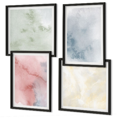Polittico con cornice acquerelli dai colori pastello
