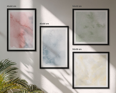 Polittico con cornice acquerelli dai colori pastello