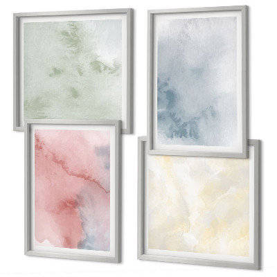 Polittico con cornice acquerelli dai colori pastello