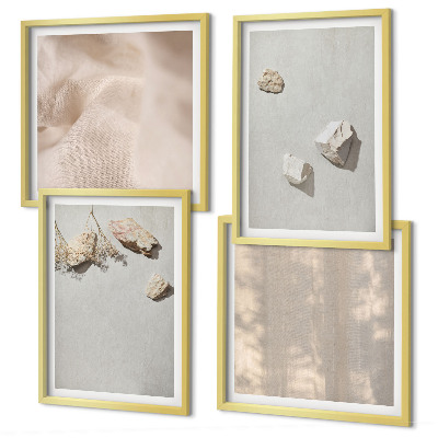 Galleria a parete Decorazioni da spiaggia in stile boho con pietre